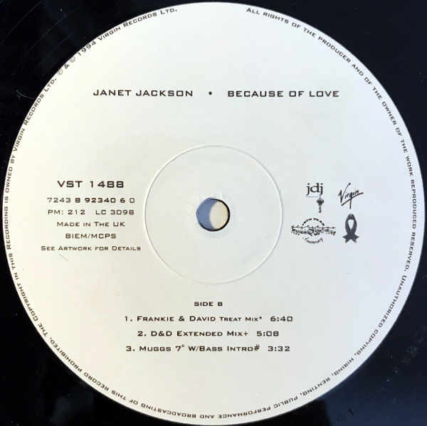 Janet Jackson - Because Of Love (12", Single) - 画像 (4)