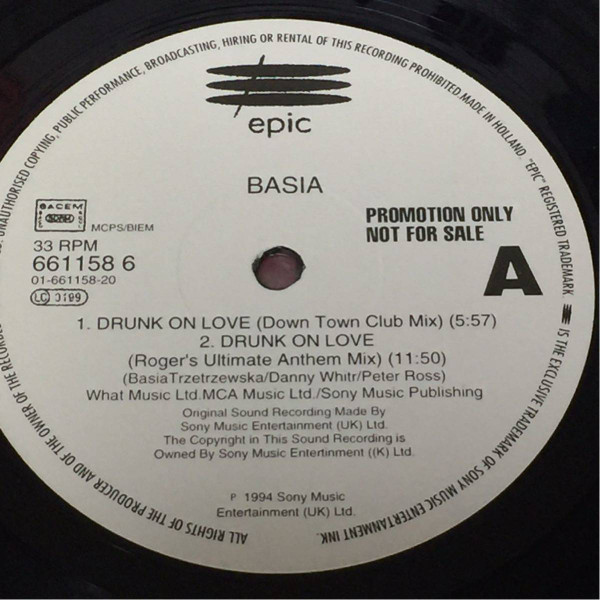 Basia - Drunk On Love (12", Promo)