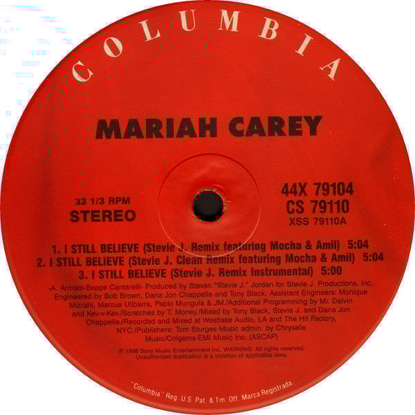 Mariah Carey - I Still Believe (2xLP, Single, Gat) - 画像 (5)