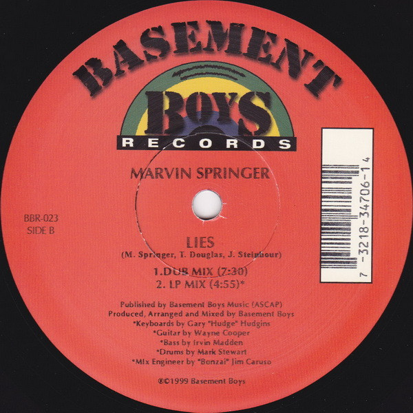 Marvin Springer - Lies (12") - 画像 (2)
