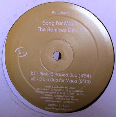 Phil Weeks - Song For Maya (The Remixes, Vol. 3) (12") - 画像 (2)