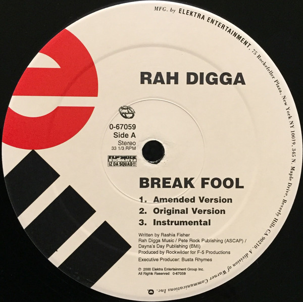 Rah Digga - Break Fool / Lessons Of Today (12") - 画像 (2)