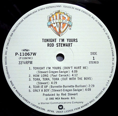 Rod Stewart - Tonight I'm Yours (LP, Album) - 画像 (3)