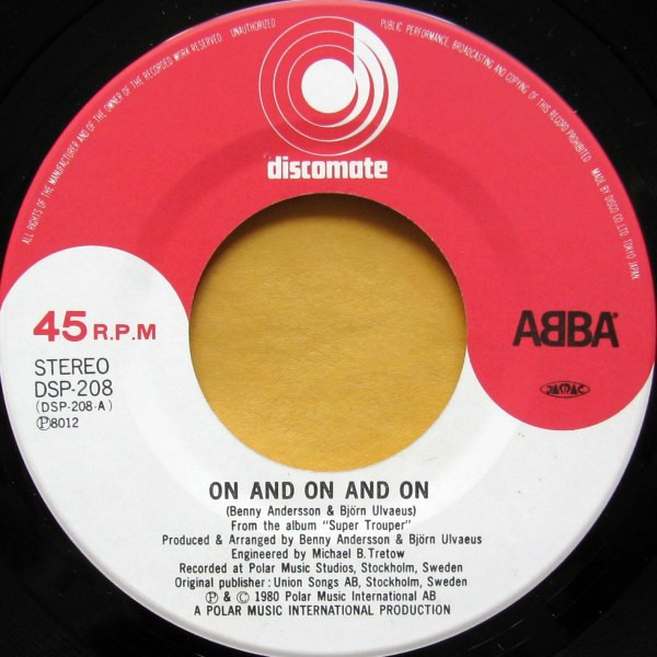 ABBA - On And On And On (7", Single) - 画像 (3)