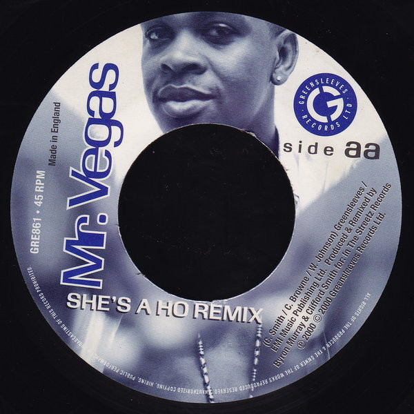 Mr. Vegas - Girls Time Remix / She's A Ho Remix (7") - 画像 (3)