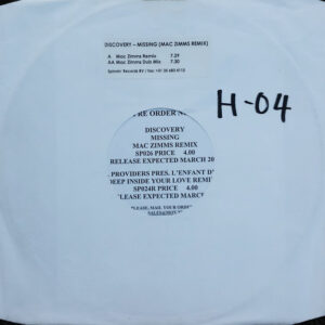 Discovery - Missing (Mac Zimms Remixes) (12", Promo)
