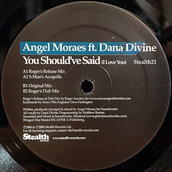 Angel Moraes - You Should've Said (I Love You) (12") - 画像 (4)