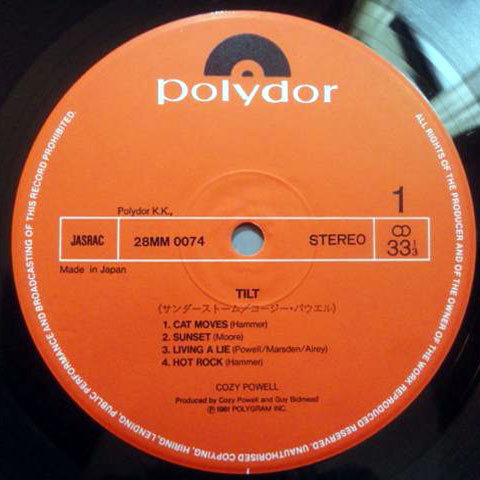 Cozy Powell - Tilt (LP, Album) - 画像 (4)