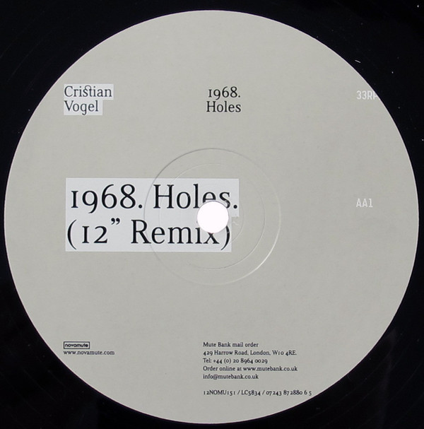 Cristian Vogel - 1968.Holes (12") - 画像 (4)