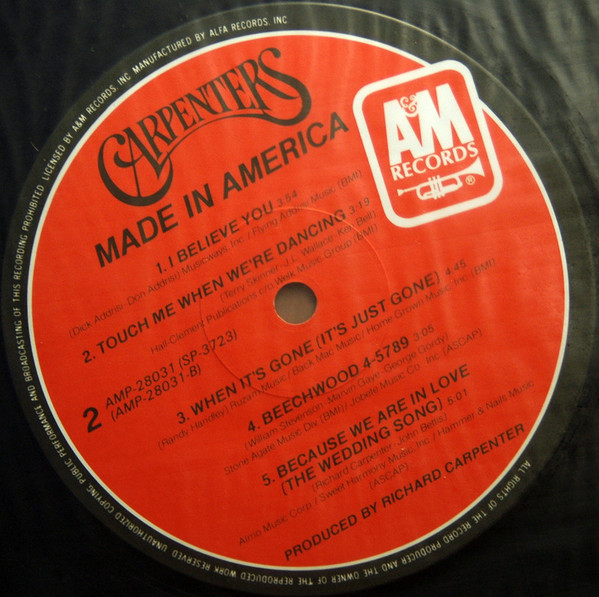 Carpenters - Made In America (LP, Album) - 画像 (3)