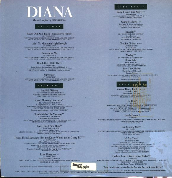 Diana Ross - Diana Ross Anthology (2xLP, Comp, Gat) - 画像 (2)