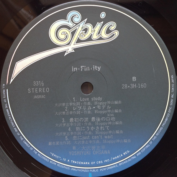 Yoshiyuki Ohsawa = 大沢誉志幸 - In・Fin・Ity = Beyond Infinity (LP, Album) - 画像 (4)