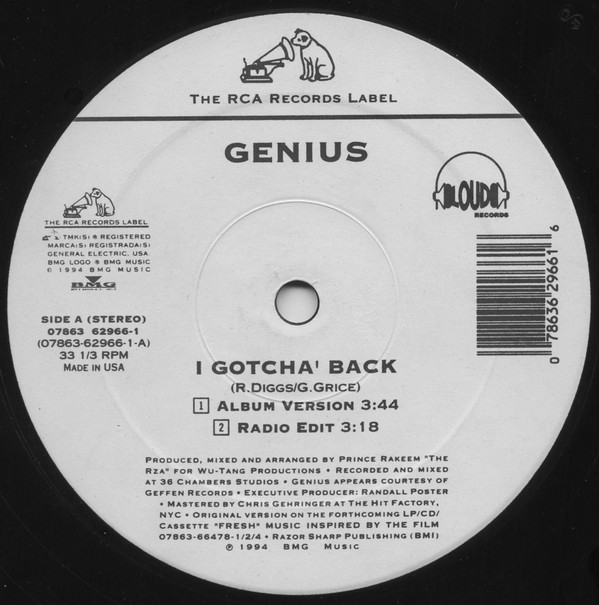 Genius* - I Gotcha' Back (12") - 画像 (2)