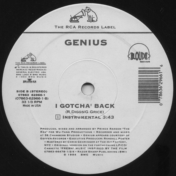 Genius* - I Gotcha' Back (12") - 画像 (3)