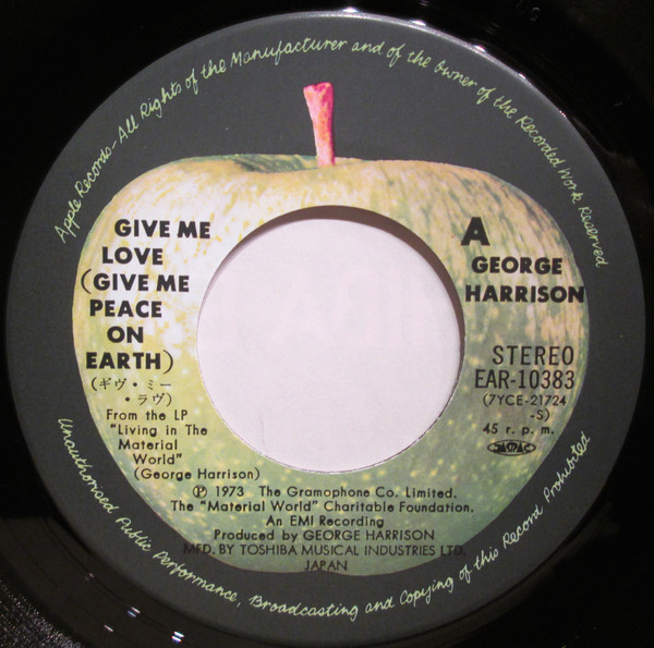 ジョージ・ハリスン = George Harrison - Give Me Love (Give Me Peace On Earth) / Miss O'Dell (7", Single) - 画像 (4)
