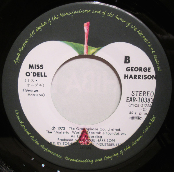 ジョージ・ハリスン = George Harrison - Give Me Love (Give Me Peace On Earth) / Miss O'Dell (7", Single) - 画像 (5)