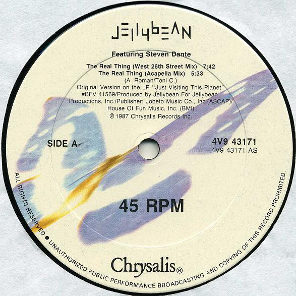 John "Jellybean" Benitez Featuring Steven Dante - The Real Thing (12") - 画像 (3)