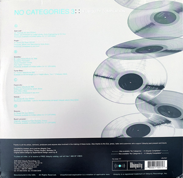 Various - No Categories 3 :: A Ubiquity Compilation (2x12", Album, Comp) - 画像 (2)